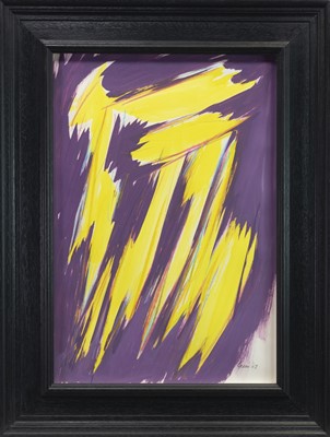 Lot 537 - YELLOW STRUCTURE, A MIXED MEDIA BY WILLIAM GEAR