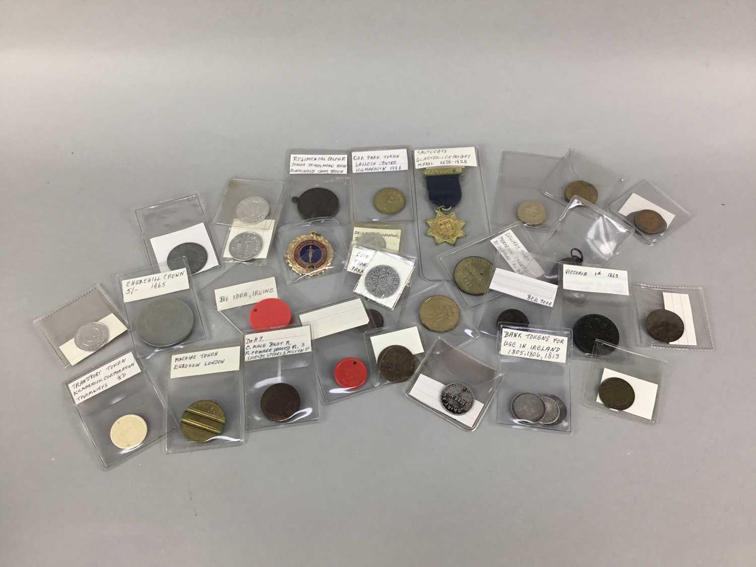 Lot 270 - A LOT OF TOKENS AND COINS