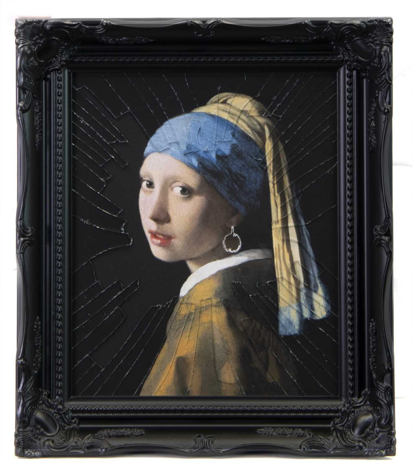 Lot 690 - GIRL WITHOUT THE PEARL EARRING, A MIXED MEDIA BY PENNY