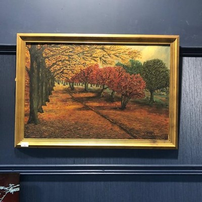 Lot 324 - A FORREST SCENE WITH TREES