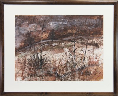 Lot 717 - AUTUMNAL LANDSCAPE, A MIXED MEDIA BY MELVILLE BROTHERSON