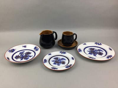 Lot 312 - A POOLE POTTERY PLATE AND OTHER CERAMICS