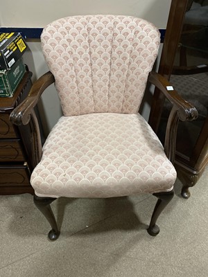 Lot 178 - A CANE BACKED ARMCHAIR AND ANOTHER CHAIR