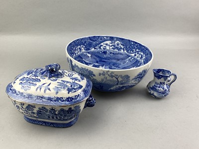 Lot 331 - A COPELAND BLUE AND WHITE CIRCULAR BOWL AND OTHER CERAMICS