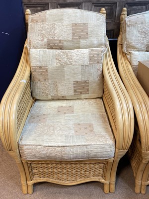 Lot 358 - A THREE PIECE CANE SUITE