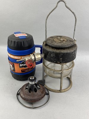 Lot 374 - A LOT OF CAMPING EQUIPMENT, MIRROR, CINE SCREEN AND OTHER ITEMS