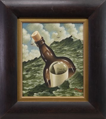Lot 736 - MESSAGE IN A BOTTLE, AN OIL BY GRAHAM MCKEAN