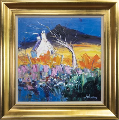 Lot 728 - CROFT AND TREE, BEN MORE, MULL, AN OIL BY JOLOMO