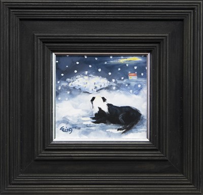 Lot 705 - HIS FLOCK BY NIGHT, AN OIL BY ROWENA LAING