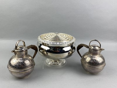 Lot 459 - A PLATED ROSE BOWL AND OTHER OBJECTS