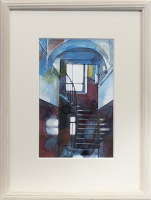 Lot 702 - ARCHED MAGENTA CLOSE, A WATERCOLOUR BY BRYAN EVANS