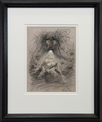 Lot 885 - I WILL GIVE YOU REST, A PASTEL BY PETER HOWSON