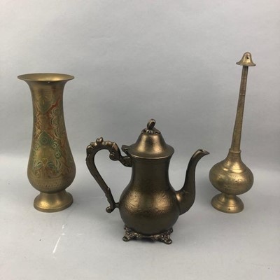 Lot 397 - A BRASS KETTEL, JUG AND OTHER OBJECTS