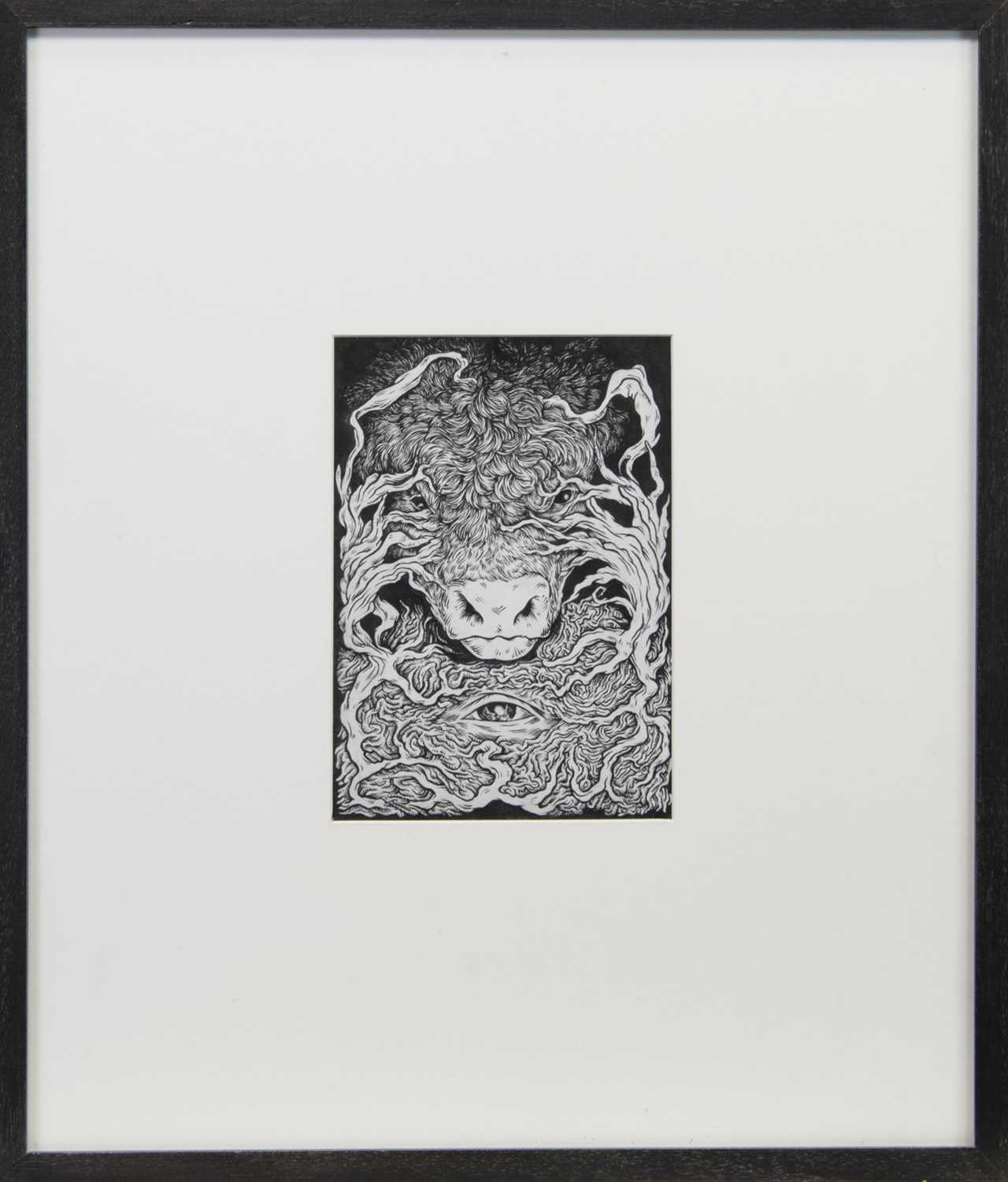 Lot 891 - THE EYE OF THE UNCONSCIOUS MIND, AN INK SKETCH BY BRODIE CHILDS