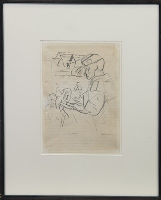Lot 892 - SORRY, A PENCIL SKETCH BY PETER HOWSON