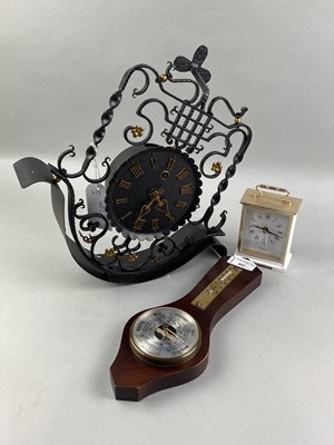 Lot 402 - A MAHOGANY BAROMETER AND OTHER ITEMS