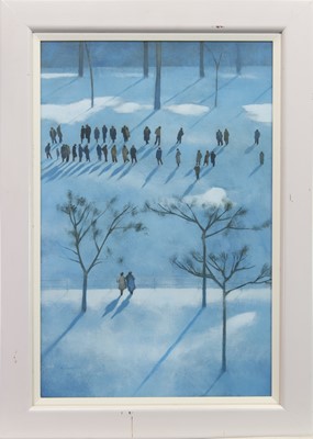 Lot 548 - FIGURES IN THE TUILLERIES, AN OIL BY PETER NARDINI