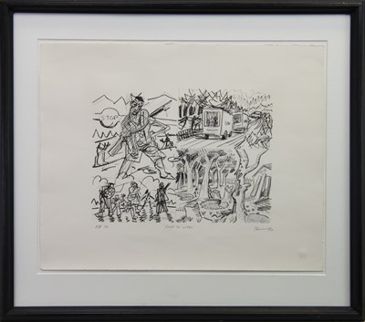 Lot 872 - ROAD TO VITEZ, AN ARTIST'S PROOF LITHOGRAPH BY PETER HOWSON
