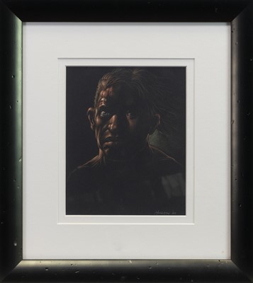 Lot 729 - HEAD STUDY, A PASTEL BY PETER HOWSON