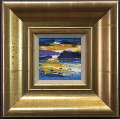 Lot 775 - SUNRISE AT TOBERMORY, AN OIL BY JOLOMO