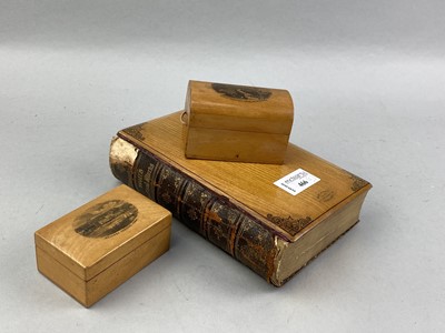 Lot 466 - A MAUCHLINE BOOK AND TWO SMALL BOXES