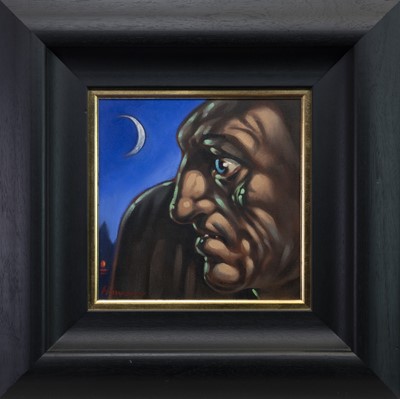 Lot 776 - MOONLIGHT CONTEMPLATION, AN OIL BY PETER HOWSON