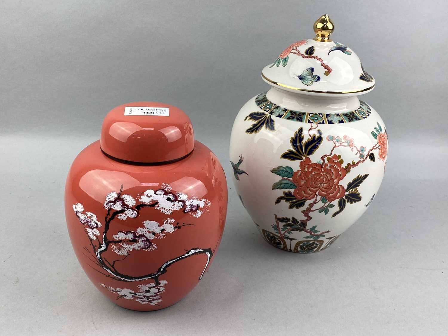 Lot 468 - A CARLTON WARE 'BLOSSOM' GINGER JAR AND ANOTHER