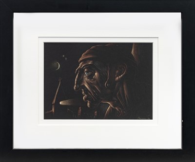 Lot 778 - MISER, A PASTEL BY PETER HOWSON