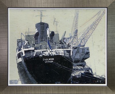 Lot 448 - SHIP IN HARBOUR, AN OIL