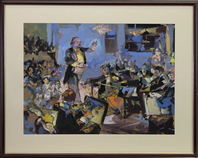 Lot 449 - THE ORCHESTRA, A GOUACHE BY IAN DAVID COOK