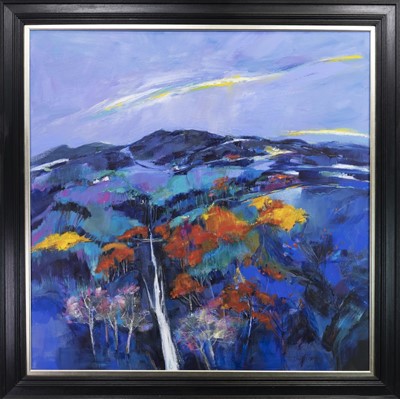 Lot 741 - THE FALLS OF MEASACH, AN ACRYLIC BY SHELAGH CAMPBELL