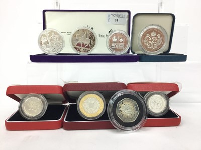 Lot 74 - A COLLECTION OF SILVER PROOF AND OTHER COINS