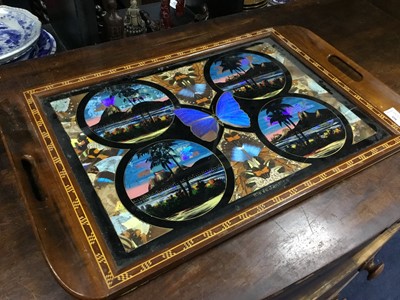 Lot 498 - AN ART DECO BUTTERFLY WING TRAY