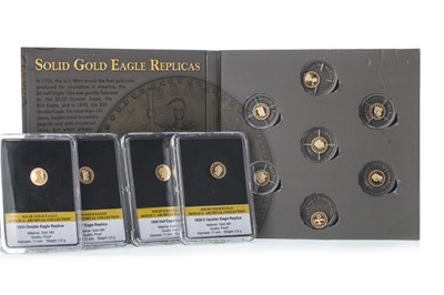 Lot 79 - A COLLECTION OF SOLID GOLD EAGLE REPLICA COINS