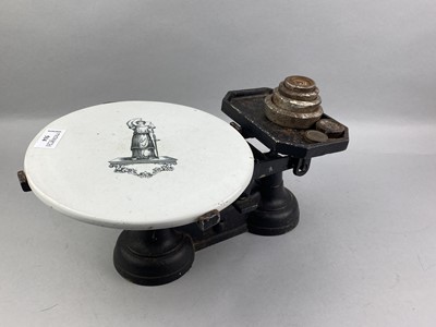 Lot 514 - A SET OF VICTORIAN SCALES AND WEIGHTS