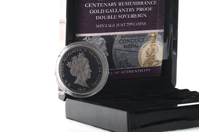 Lot 82 - THE 2018 ARMISTICE CENTENARY REMEMBRANCE GOLD GALLANTRY PROOF DOUBLE SOVEREIGN