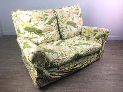 Lot 1442 - A SMALL TWO SEAT SOFA