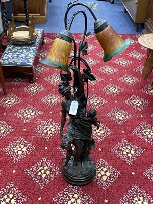 Lot 554 - AN ART NOUVEAU TABLE LAMP
