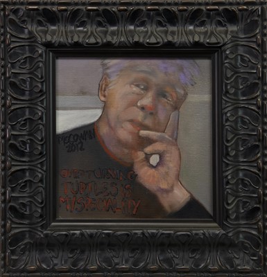 Lot 829 - BILLY THE TWO FISTED KID, AN OIL BY STEVEN MCCOWAN