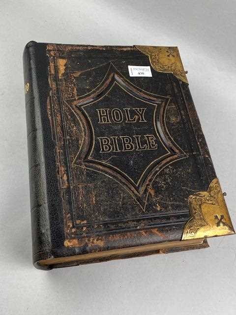 Lot 430 - A VICTORIAN FAMILY BIBLE