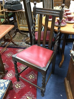 Lot 570 - A COMPOSITE SET OF SIX MAHOGANY DINING CHAIRS