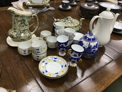 Lot 435 - A LIMOGES BLUE AND GILT PART COFFEE SERVICE AND TEA WARE