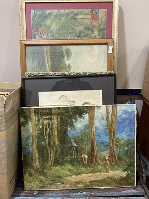 Lot 495 - A VICTORIAN CRYSTOLEUM AND PICTURES AND PRINTS