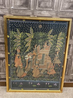 Lot 150A - PROCESSION WITH AN ELEPHANT, AN INDIAN SCHOOL PAINTING