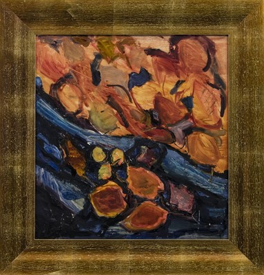 Lot 862 - FLORAL STUDY, AN OIL BY HILDA GOLDWAG