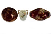 Lot 1132 - THREE CARLTON WARE COBWEB PATTERN PIECES each...