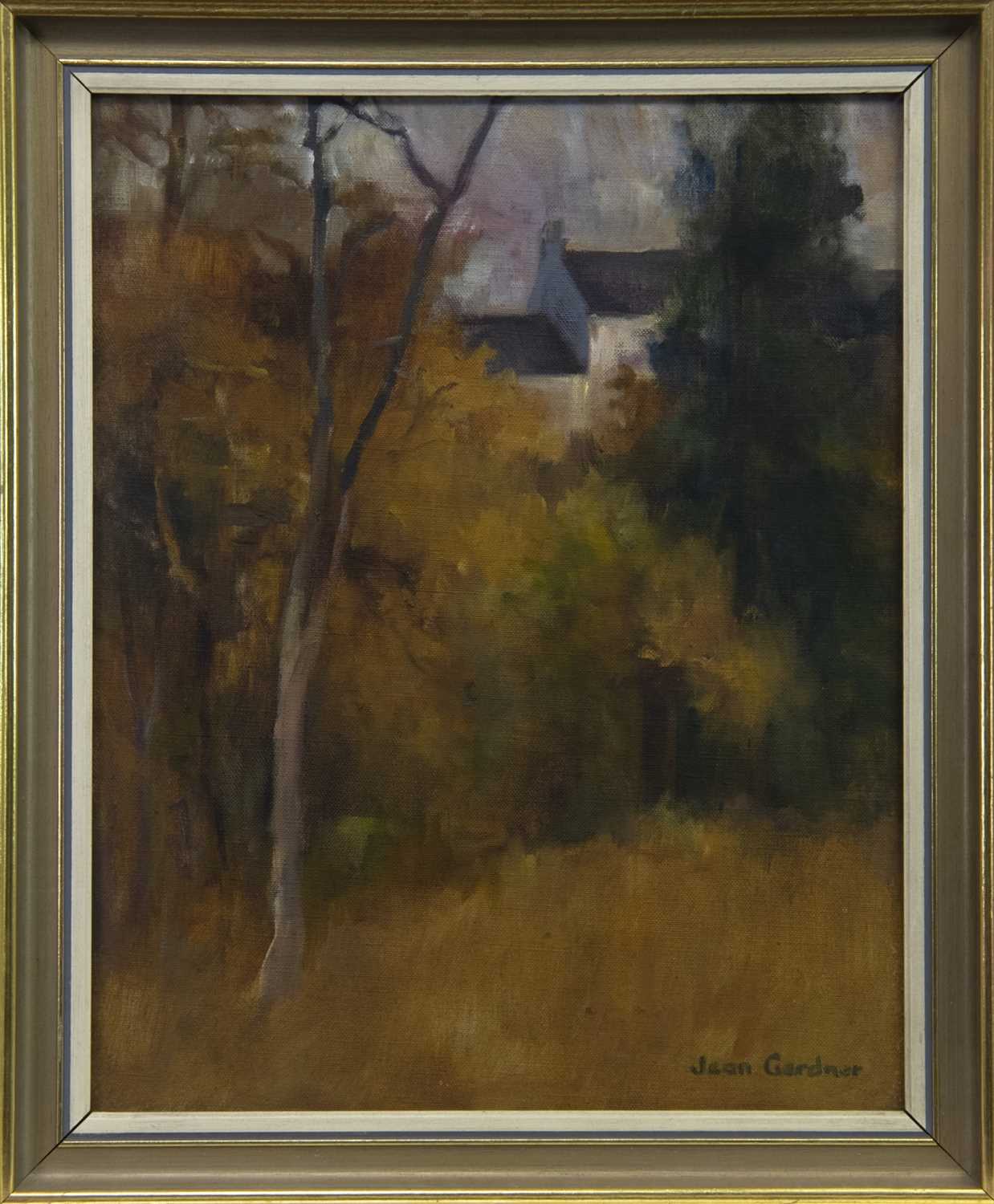 Lot 890 - EAGLESHAM, AN OIL BY JEAN GARDNER
