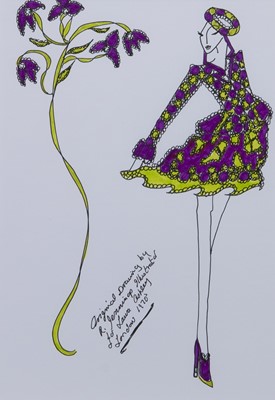 Lot 873 - ORIGINAL ILLUSTRATION OF DESIGNS FOR LAURA ASHLEY, BY ROZ JENNINGS