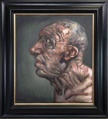 Lot 776 - SELF PORTRAIT, AN OIL BY PETER HOWSON