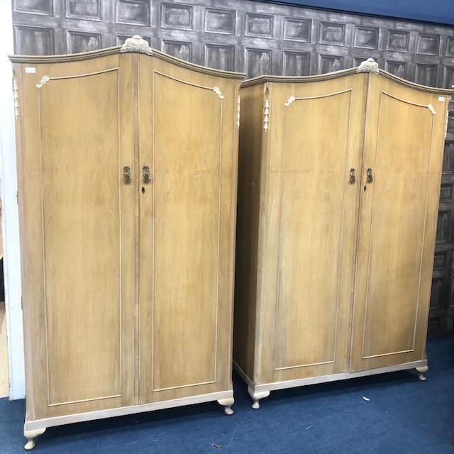 Lot 262 A BLEACHED WALNUT BEDROOM SUITE